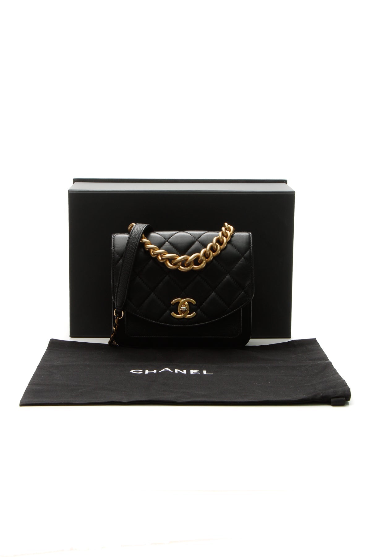 Quilted Mini Chain Handle Flap Bag - Black - image 10