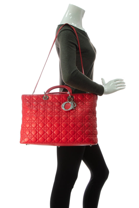 Cannage XL Lady Dior Bag - Red - image 2