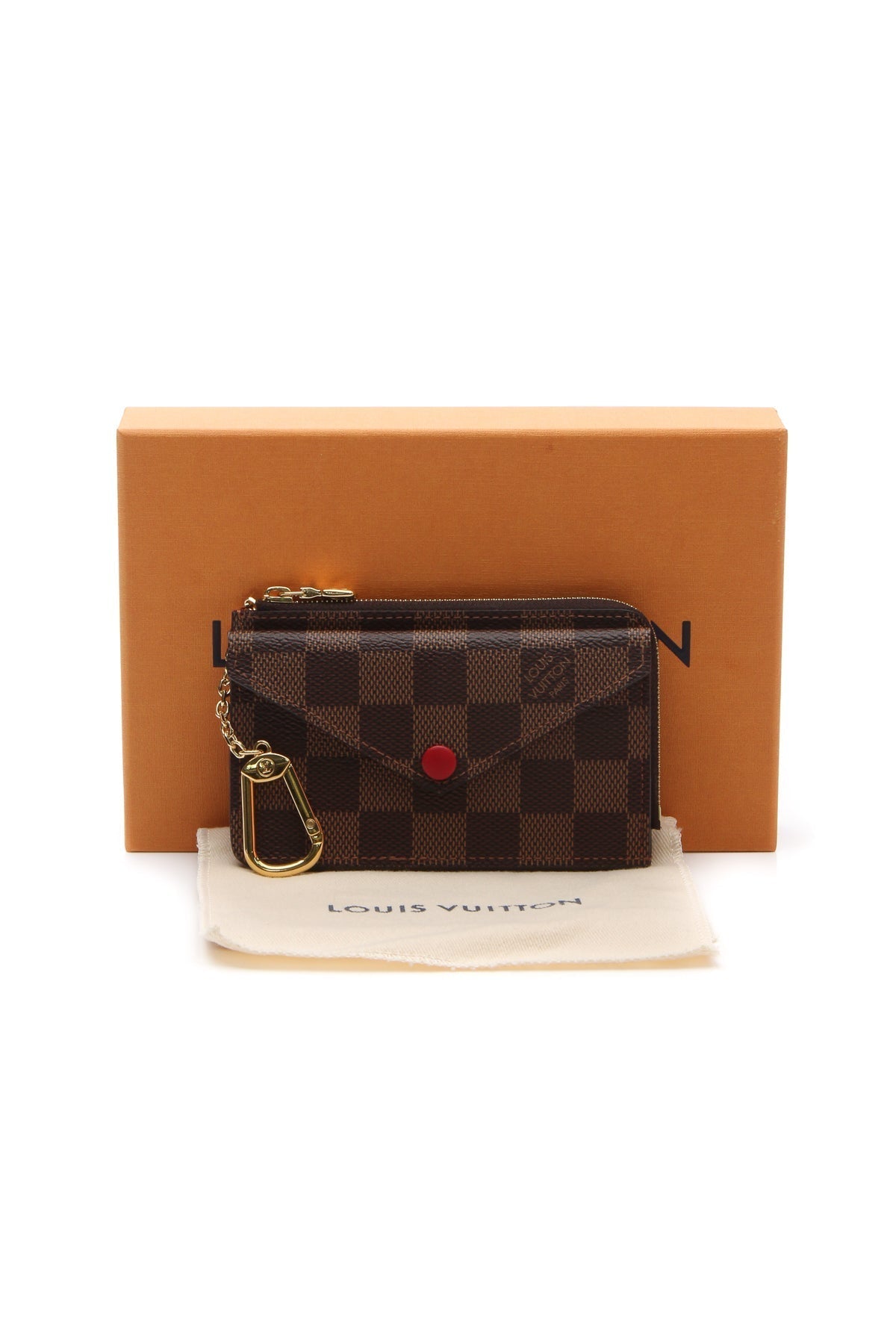 Recto Verso Card Holder - Damier Ebene/Red - image 8