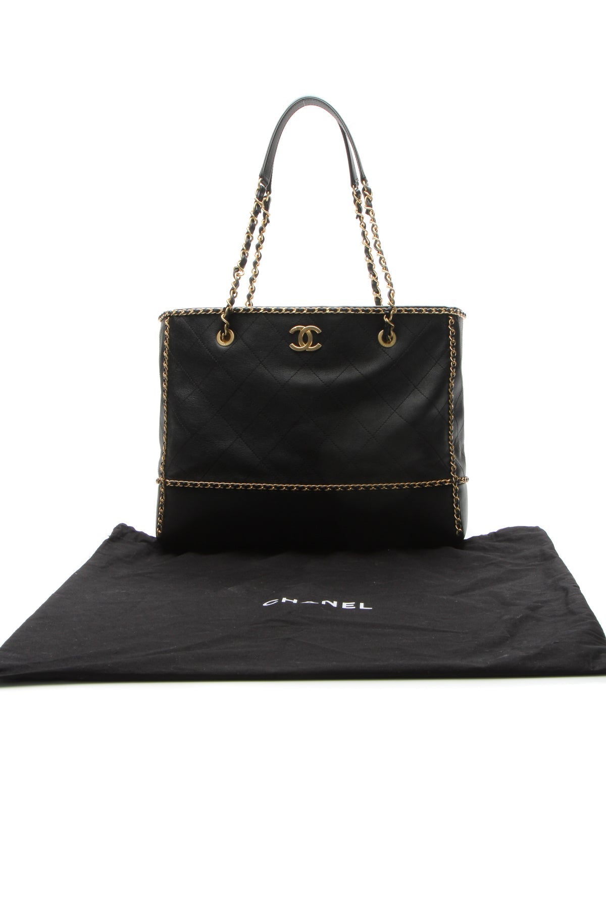 Chain Around Shopping Bag - Black - image 10