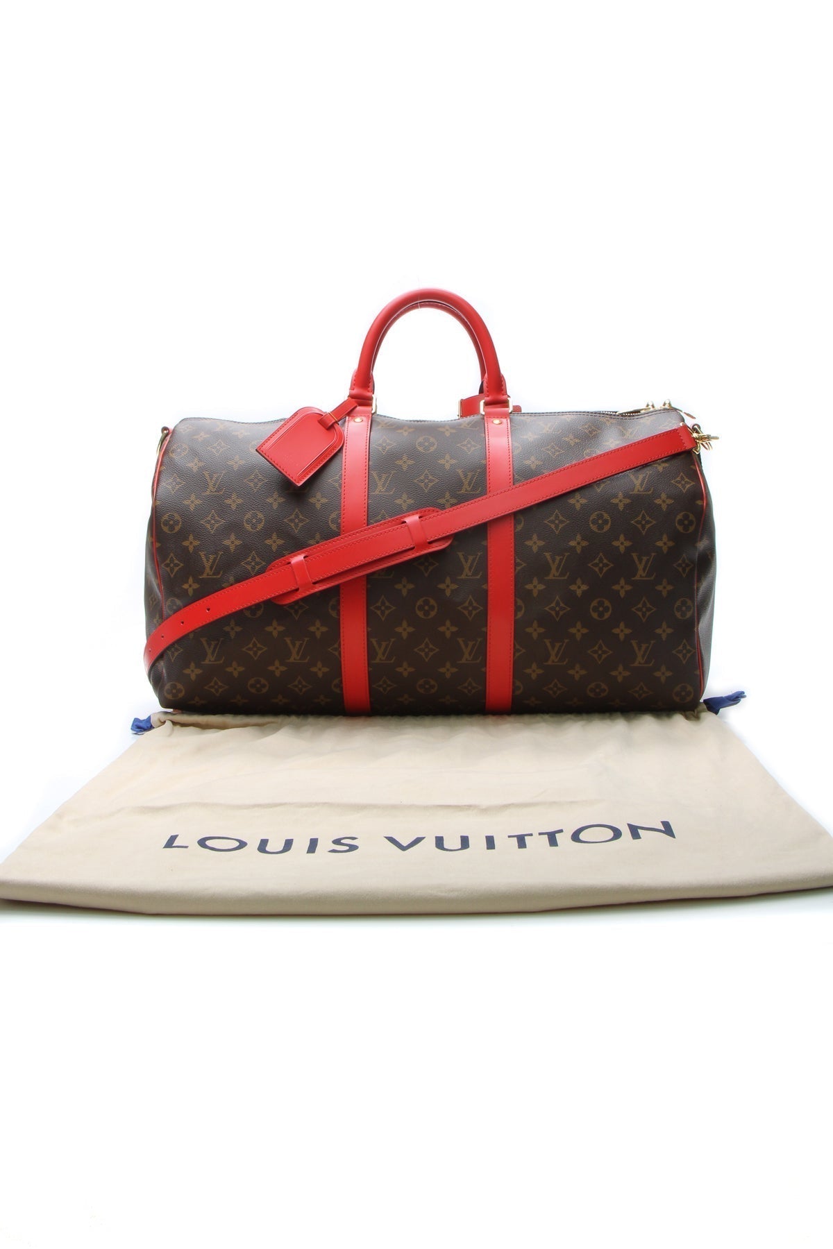 Keepall Bandouliere 50 Travel Bag - Monogram/Coquelicot - image 9