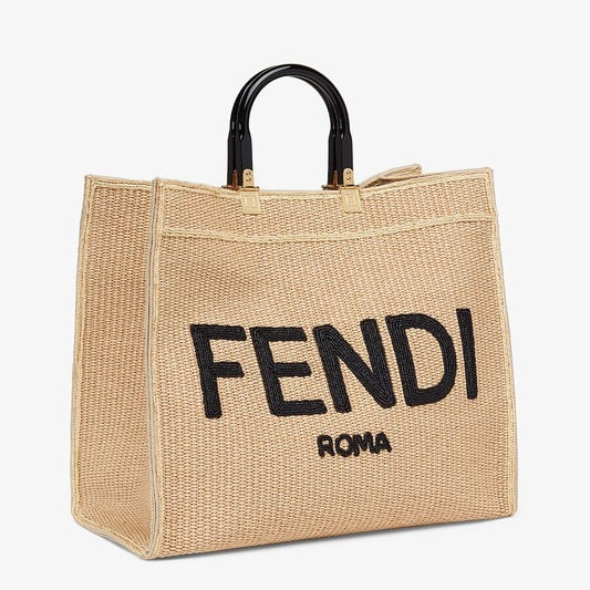 Fendi Large Woven Straw Shopper - photo 2