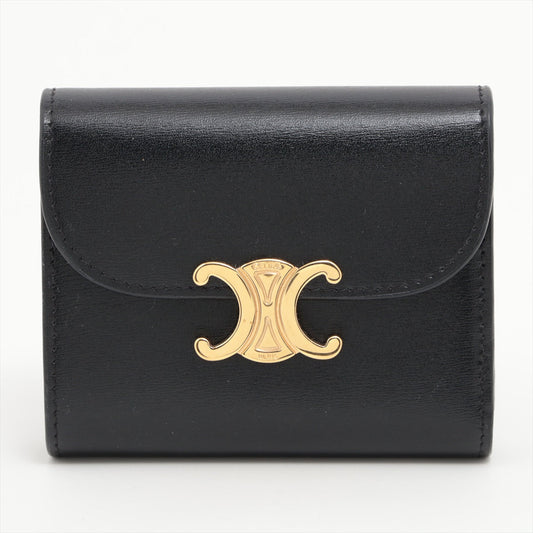 CELINE Triomphe Leather Compact Wallet Black - photo 2