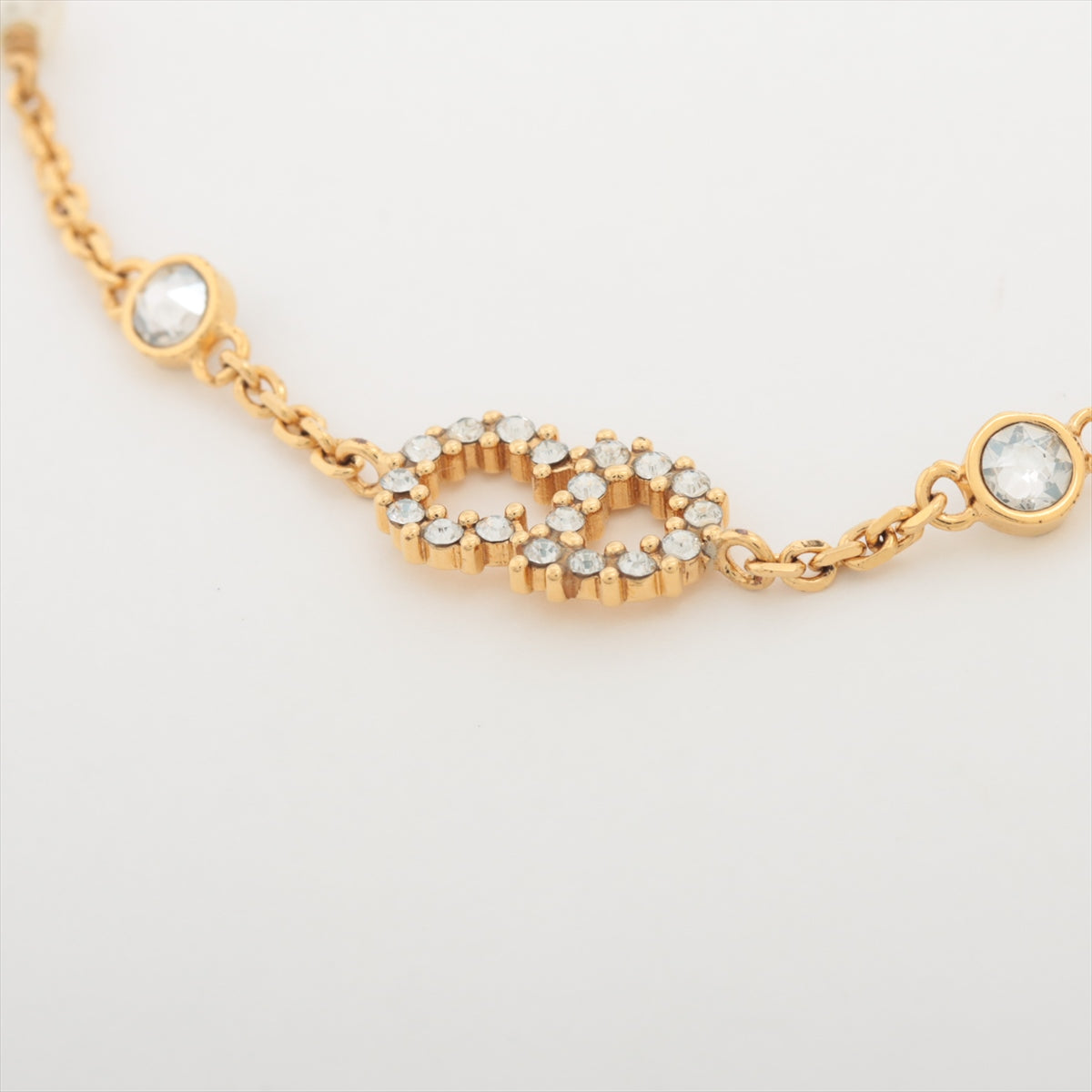 Dior Petit CD Yellow Gold Rhinestone/Pearl Bracelet Costume Jewellery - photo 5