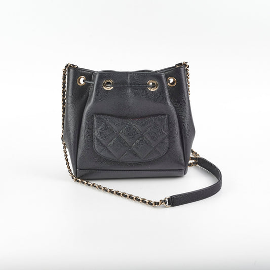 Chanel Drawstring Bucket Caviar Black - photo 2