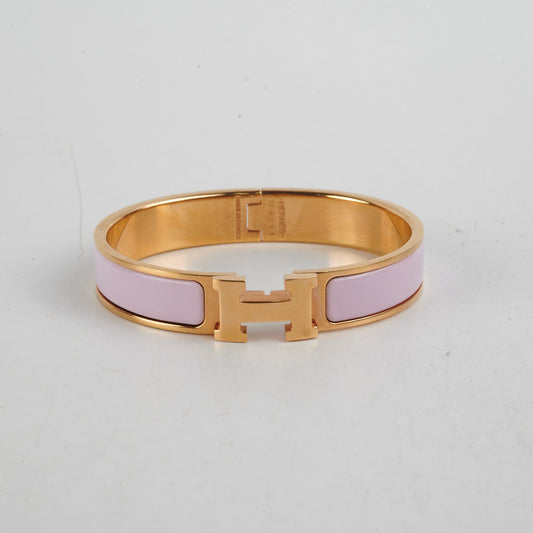 Hermes Clic H Bracelet GM Size - Rose Dragree - photo 2