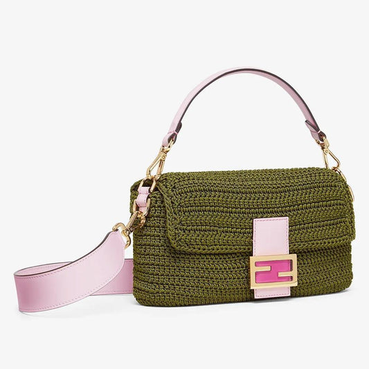 BAGUETTE Green Cotton Crochet Bag - image 2