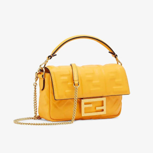 BAGUETTE Orange Nappa Leather Bag Featuring The FF Motif - image 2