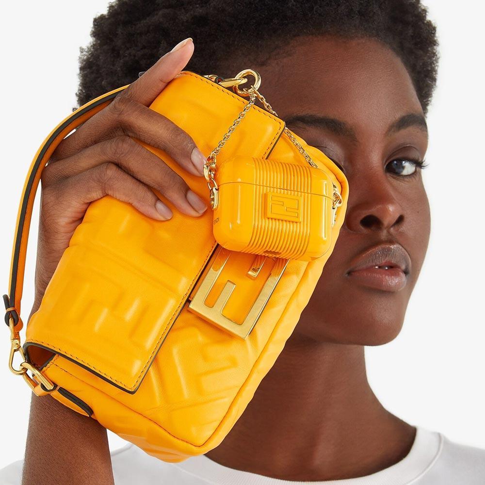 BAGUETTE Orange Nappa Leather Bag Featuring The FF Motif - image 6