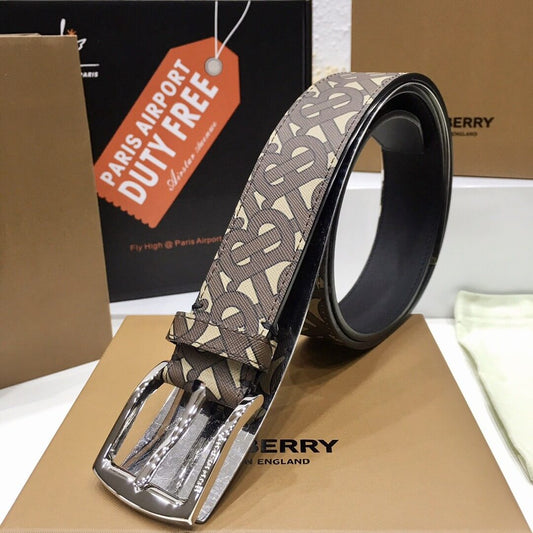 Burberry Brown TB Monogram Coated Canvas Buckle Belt - photo 2
