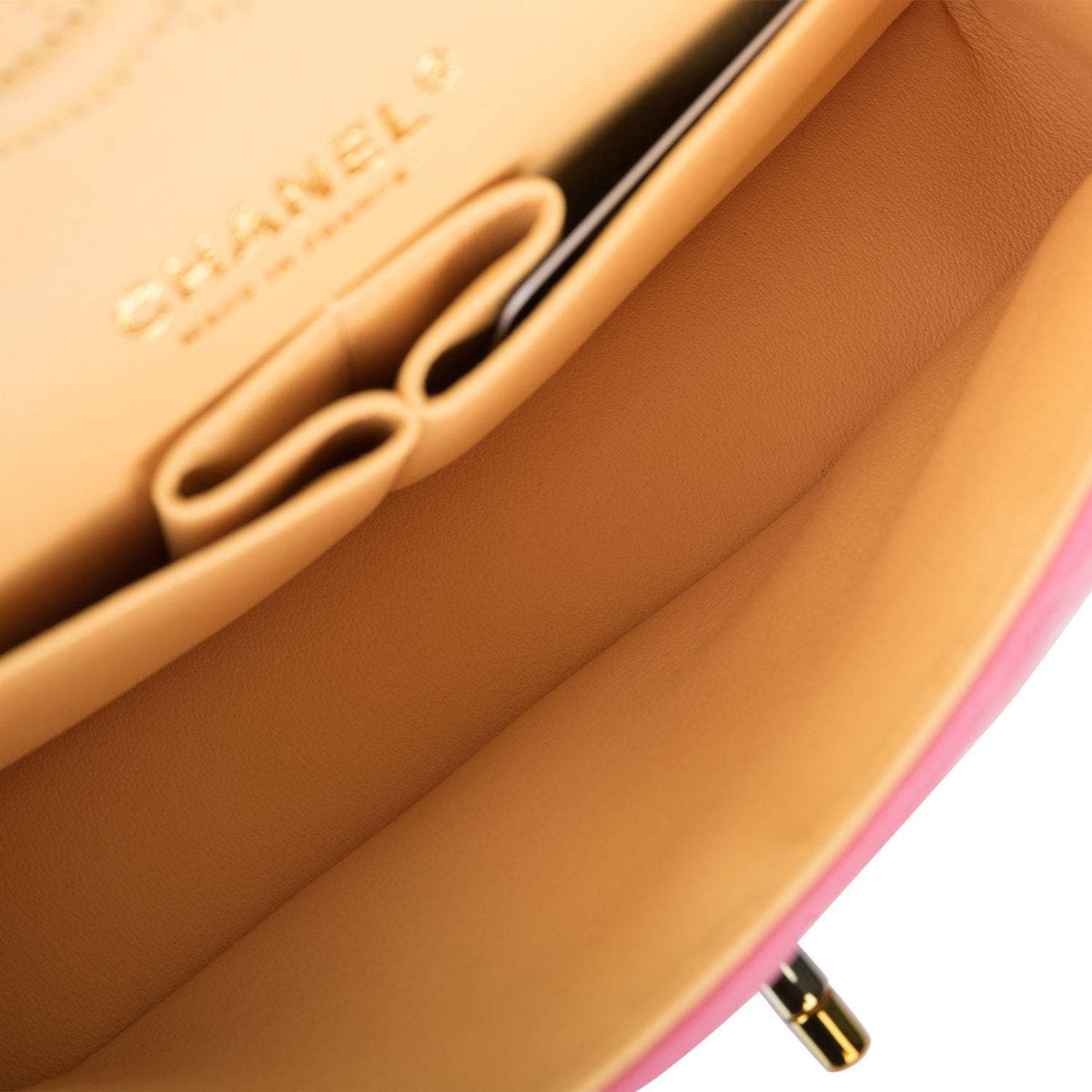 Chanel Pink Quilted Lambskin Small Classic Double Flap Bag Rainbow Hardware - image 8