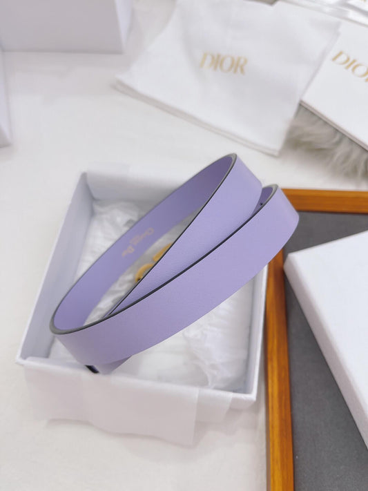 Dior Christian Dior CD Buckle Leather Belt in Lavender Smooth Calfskin - photo 2