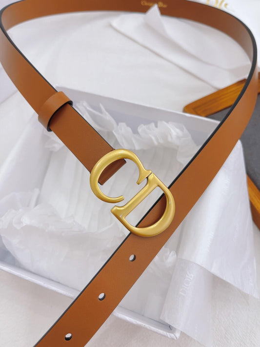 CHRISTIAN DIOR CD Buckle Leather Belt in Cognac - image 2