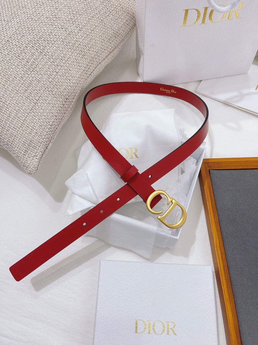 CHRISTIAN DIOR CD Buckle Leather Belt in Red - image 2