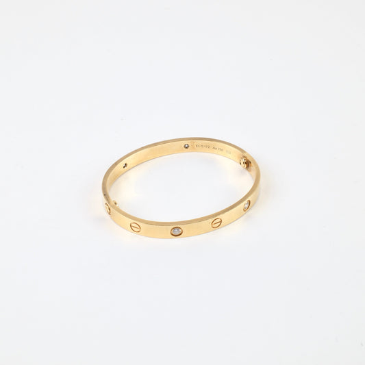 Cartier Love Bracelet 4 Diamonds Size 17 Yellow Gold (2018) - photo 2