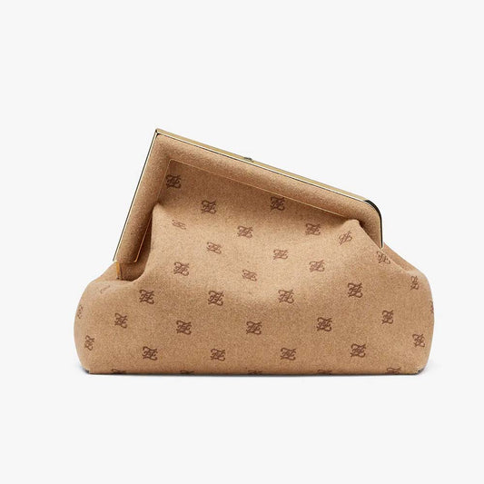 Fendi First Medium Beige Flannel Bag with Embroidery - photo 2
