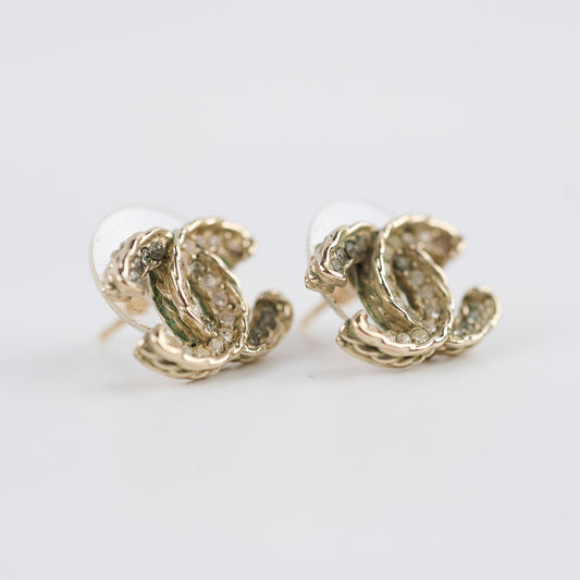 Chanel CC Logo Crystal Stud Earrings - photo 2