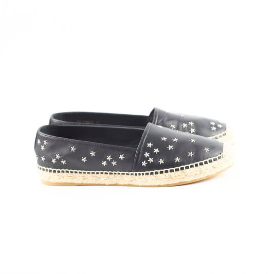 Saint Laurent Star Stud Black Espadrilles Size 37 - photo 2
