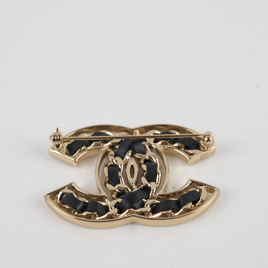 Chanel Black/Gold CC Logo Brooch Costume Jewellery - photo 2