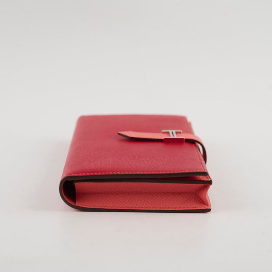 Hermes Bearn Wallet Epsom Rouge Casaque/Flamingo - Stamp Square Q - photo 2