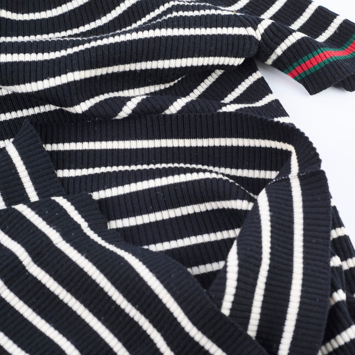 Gucci Striped Short Sleeve Wool Top - Size L - photo 8