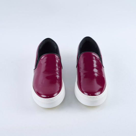 Celine Burgundy Slip On Leather Loafers size 37 - photo 2