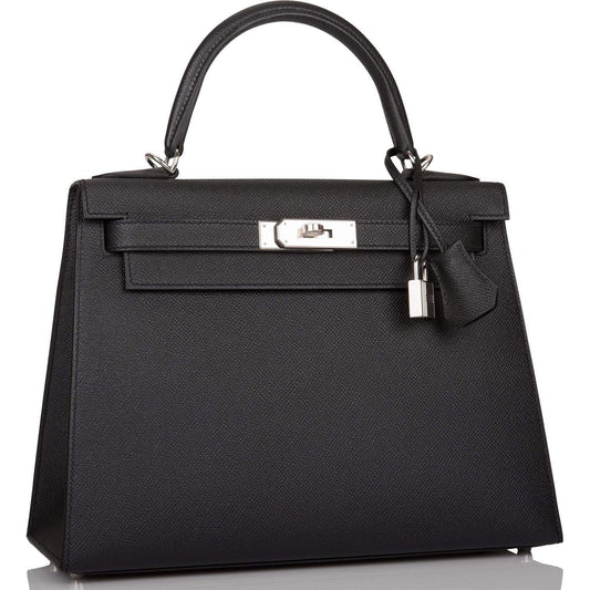 Hermes Black Epsom Sellier Kelly 28cm Palladium Hardware - image 2