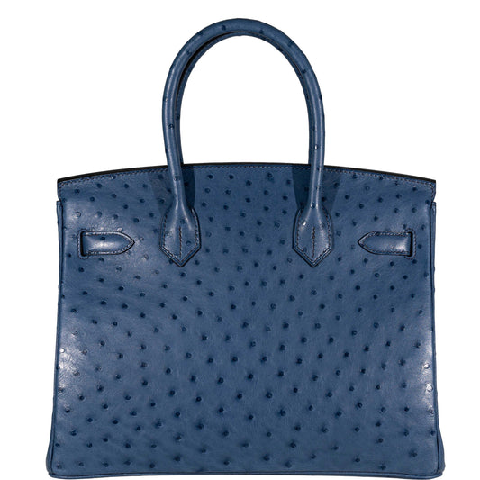 Hermes Birkin 30 Blue Roi Ostrich Gold Hardware - 2021, Z - image 2