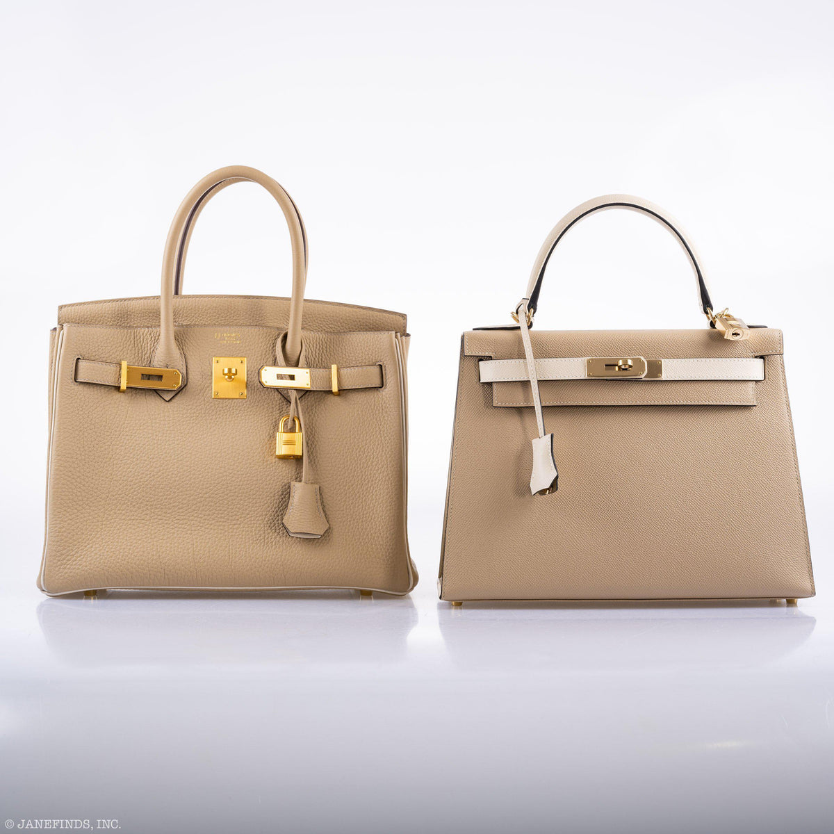 Hermes Birkin 30 HSS Trench & Craie Piping Togo Brushed Gold Hardware - 2016, X - image 13
