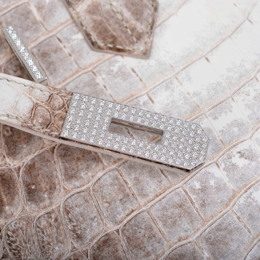 Hermes Birkin 30 Matte Himalayan Niloticus Crocodile with Diamonds & White Gold Hardware - image 2