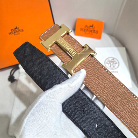 Hermès H Belt Buckle & Reversible Leather Strap 32 mm - Gold Epsom & Black - photo 2