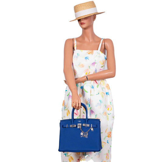 Hermès HSS Birkin 30 Blue Electric Togo with Brushed Palladium Hardware - 2019, D - photo 2