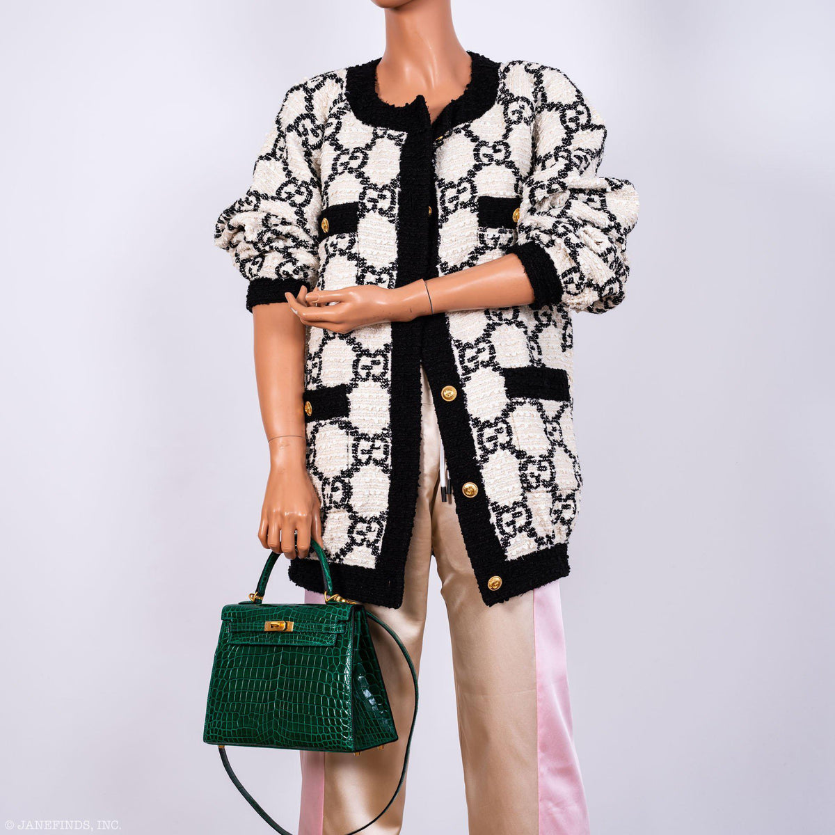 Hermes Kelly 25 HSS Sellier Emerald Nilo Crocodile & Cassis Brushed Gold Hardware - 2018, C - image 22