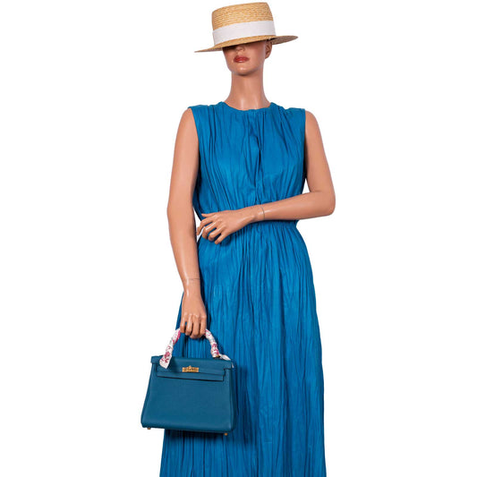 Hermès Kelly 25 Retourne Blue Colvert Togo Gold Hardware - 2016, X - photo 2