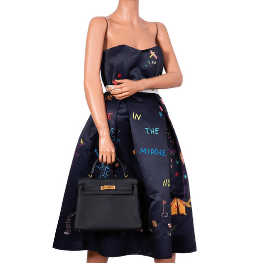 Hermès Kelly 28 Retourne Black Togo with Gold Hardware - 2016, X - photo 2