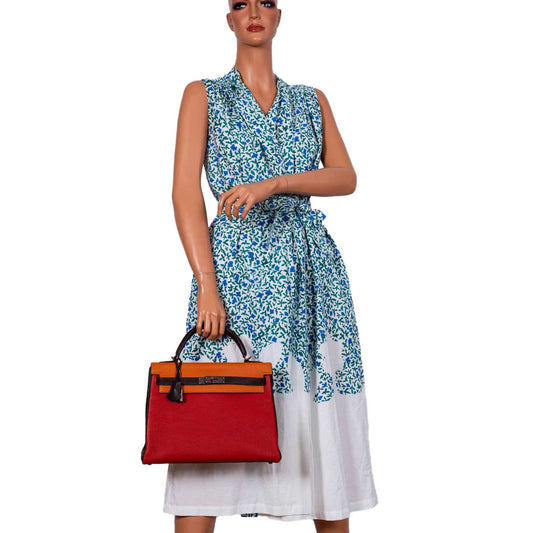 Hermes Kelly 32 Retourne Orange H, Rouge Vif & Ebene Togo with Ruthenium Hardware - 2006, J Square - image 2