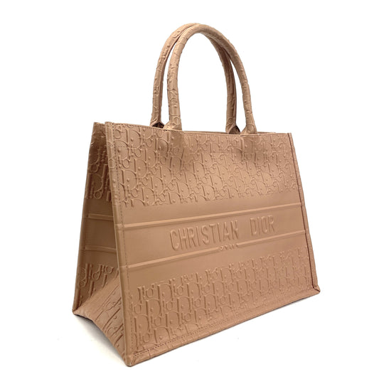 CHRISTIAN DIOR Calfskin Embossed Oblique Small Book Tote - image 2