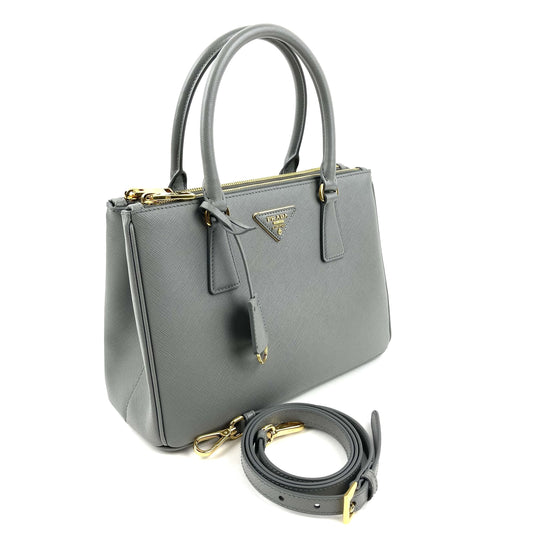 Prada Small Saffiano Cuir Tote w/Strap - Grey - photo 2