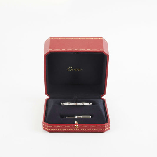 Cartier Small Love Pave Size 16 White Gold Bracelet - photo 2