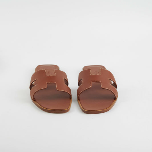 Hermes Oran Gold Size 38.5 Sandals - photo 2