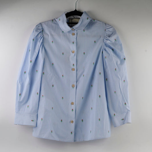 Gucci Women's Floral Shirt Light Blue Size - photo 2