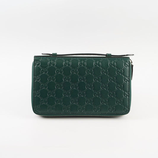 Gucci Guccissima Leather Travel Wallet Green - photo 2