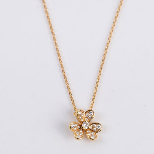 Van Cleef & Arpels Mini Frivole 18k Pink Gold Diamond Necklace 2021 - photo 2