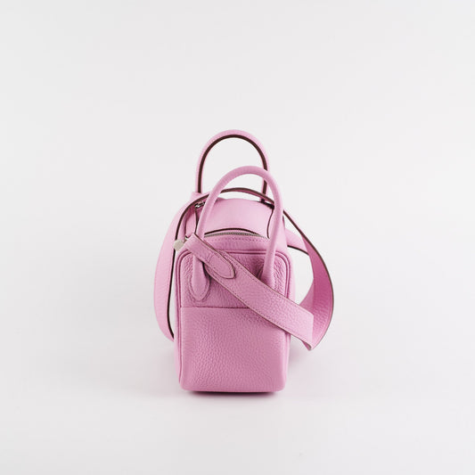 Hold Hermes Mini Lindy Clemece Mauve Sylvestre Stamp U (2022) - photo 2