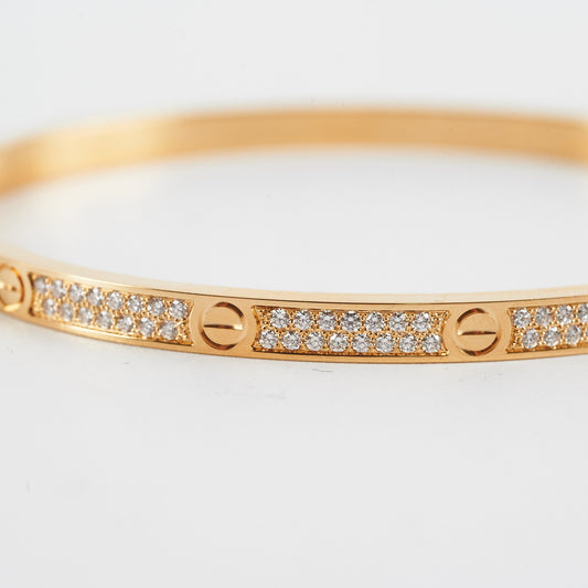 Cartier Love Bangle Pave Diamonds Yellow Gold (Size 17) - photo 2