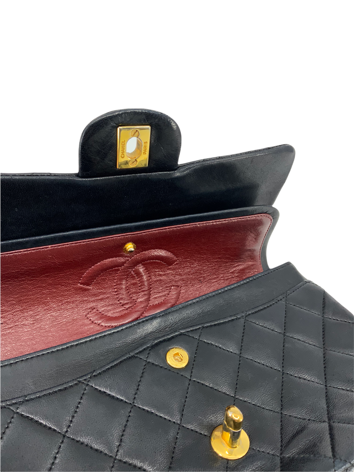 Chanel Vintage Quilted Lambskin Small Classic Double Flap Bag - image 12