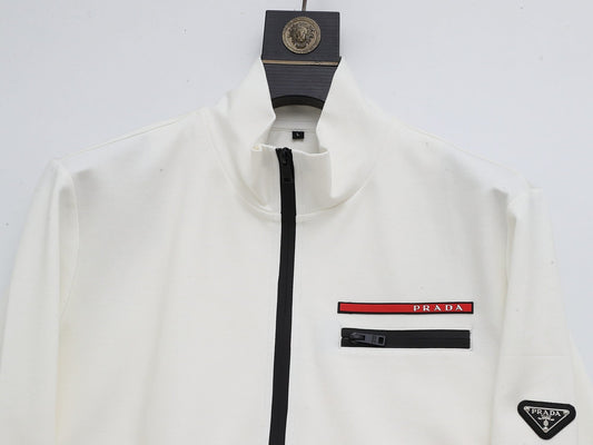 Prada Linea Rossa Tracksuit Set - White Technical Knit Zip Jacket & Pants - image 2