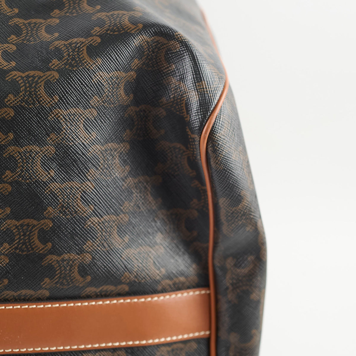 Celine Large Travel Bag Triomphe Canvas/Calfskin Leather Brown - photo 15