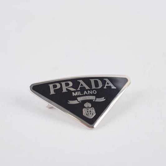 Prada Triangle Logo Plaque Hair Clip Black - photo 2