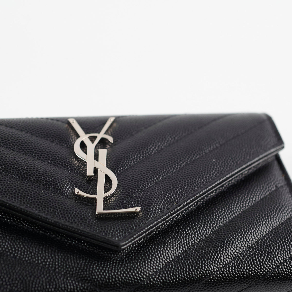 Saint Laurent Cassandre Envelope Flap Wallet Black - photo 12